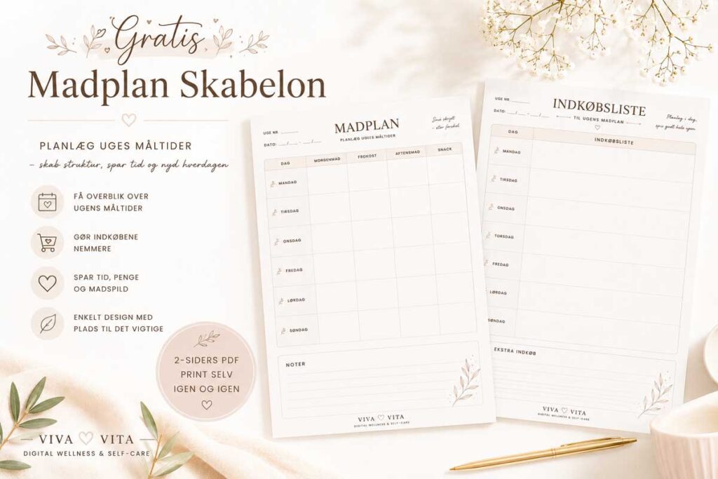 Gratis Madplan Skabelon – Planlæg ugens måltider