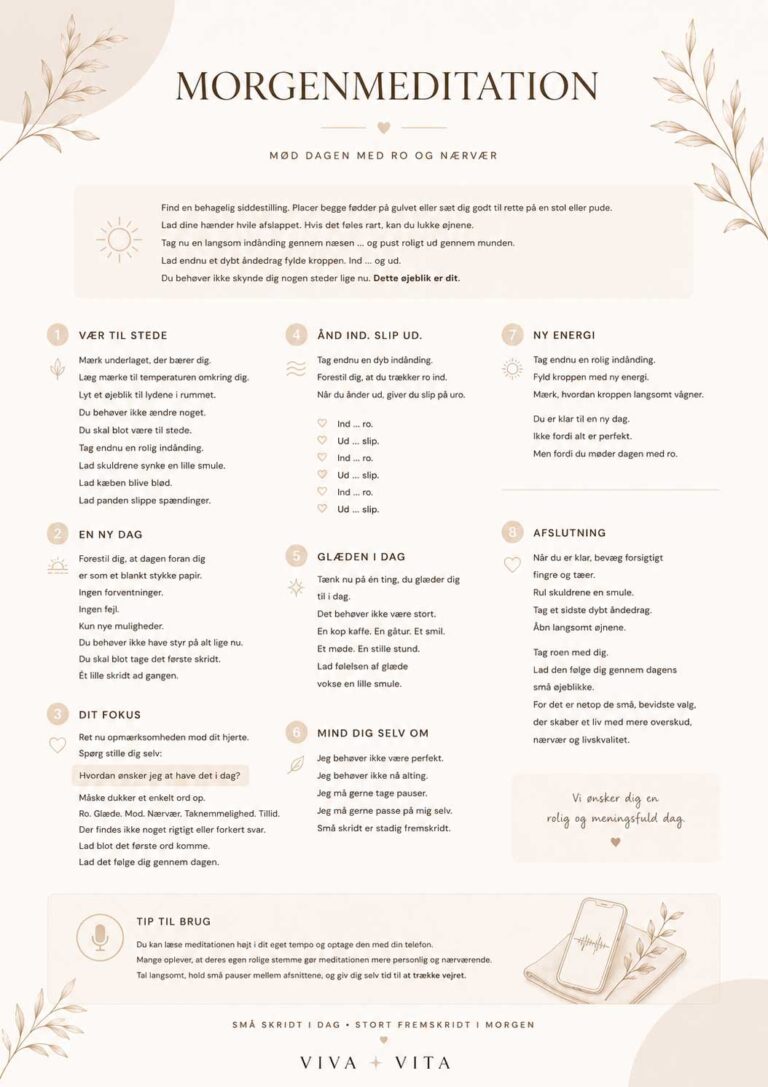 Gratis Morgenmeditation - Print-Selv Meditation