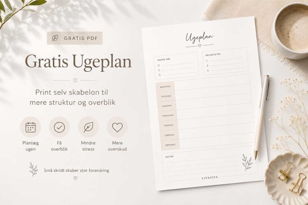 Ugeplan Gratis Print Selv Skabelon